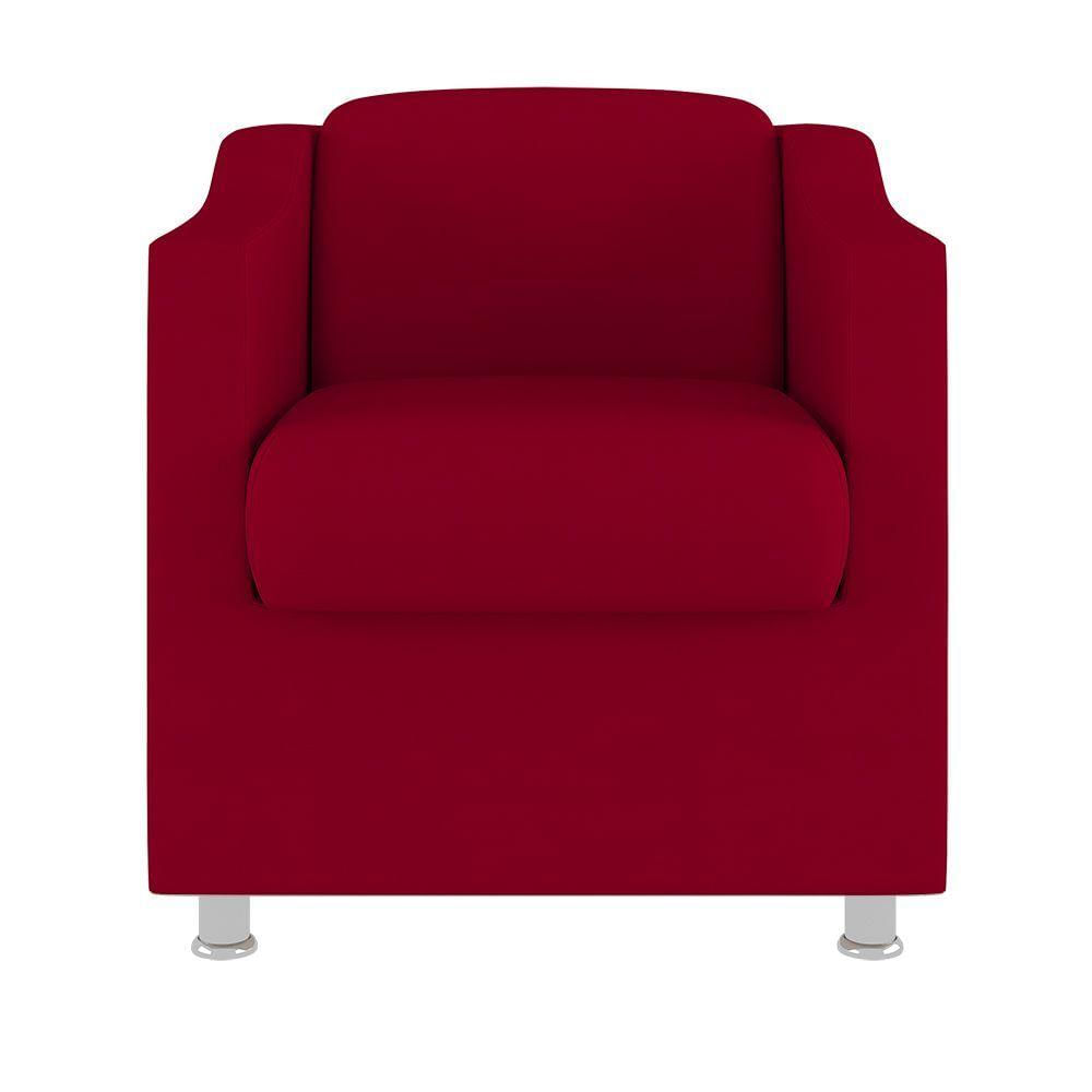 Miniatura Kit 02 Poltronas Recepção Consultório Suede ? Balaqui Decor Cor:Vermelho