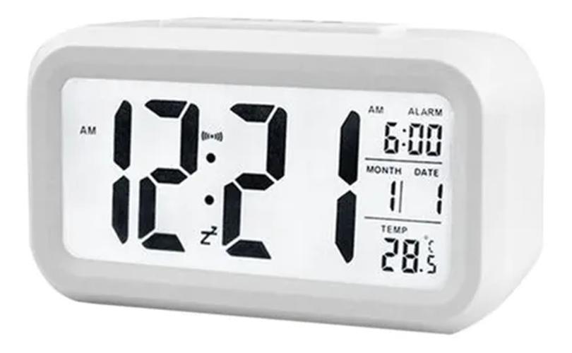 Miniatura Relógio Digital Lcd Led Despertador Calendário Temperatura