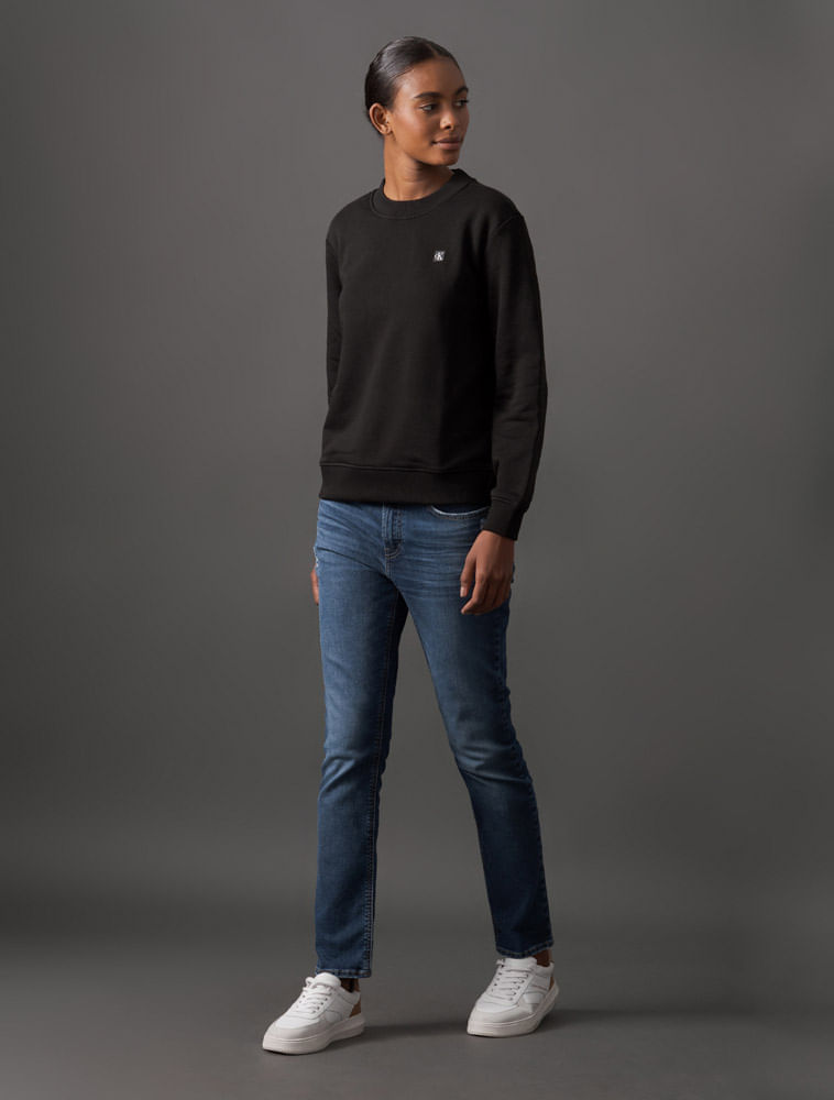 Miniatura Calça Jeans Feminina Slim Filigrana Embossed Calvin Klein Jeans - Azul Médio Calça Jeans Feminina Slim Filigrana Embossed Calvin Klein Jeans Azul Médio 36