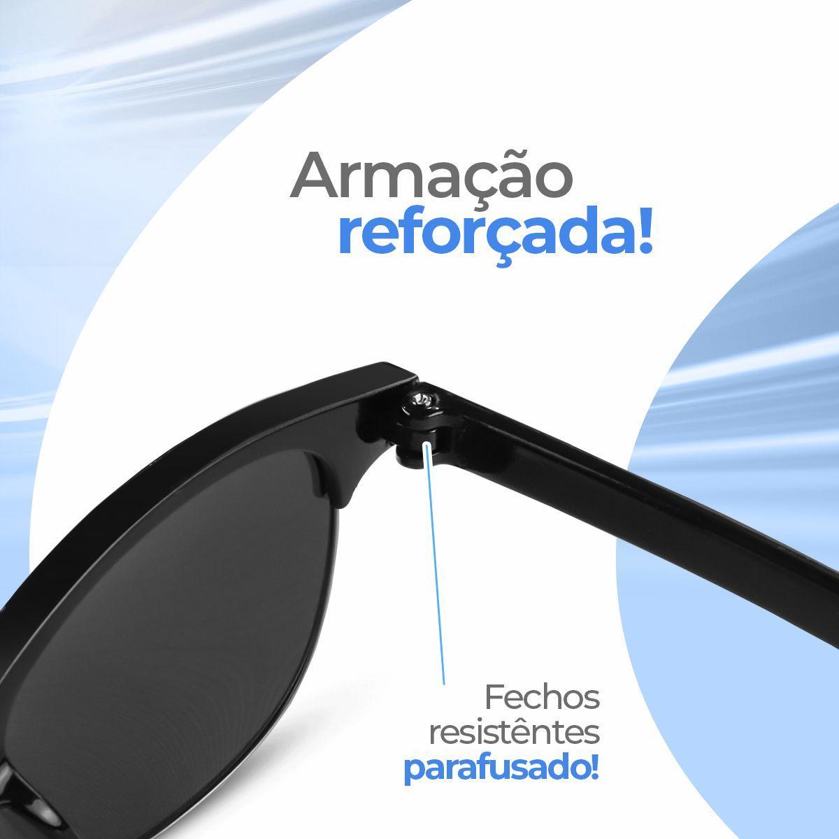 Miniatura Oculos Sol Social Vintage Praia Proteção Uv + Case