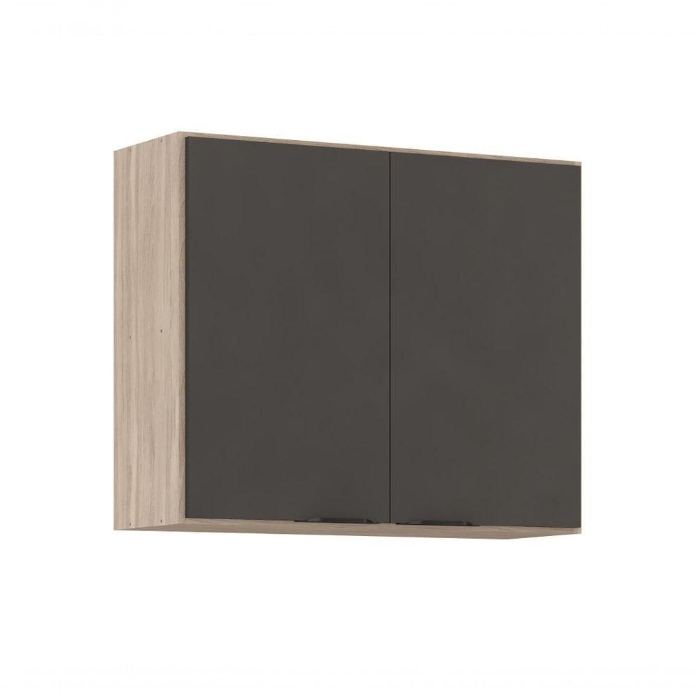 Miniatura Armário Aéreo 2 Portas 80 Cm Firenze Avena Touch Grafito 94241 Demóbile