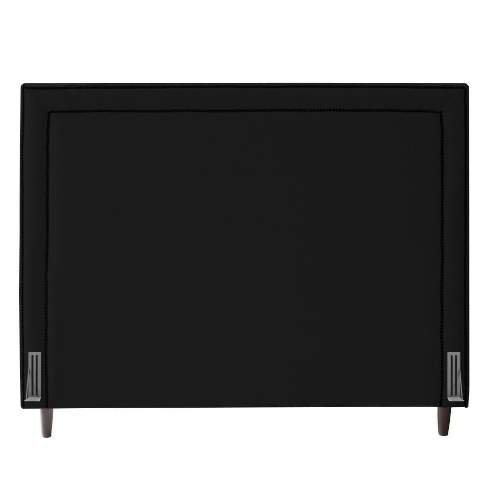 Miniatura Cabeceira Cama Box Casal Maísa 140Cm Com Frame Suede Preto