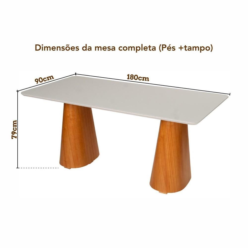Miniatura Mesa Retangular em Madeira Maciça Authentic Espresso Móveis Champagnhe/Off White