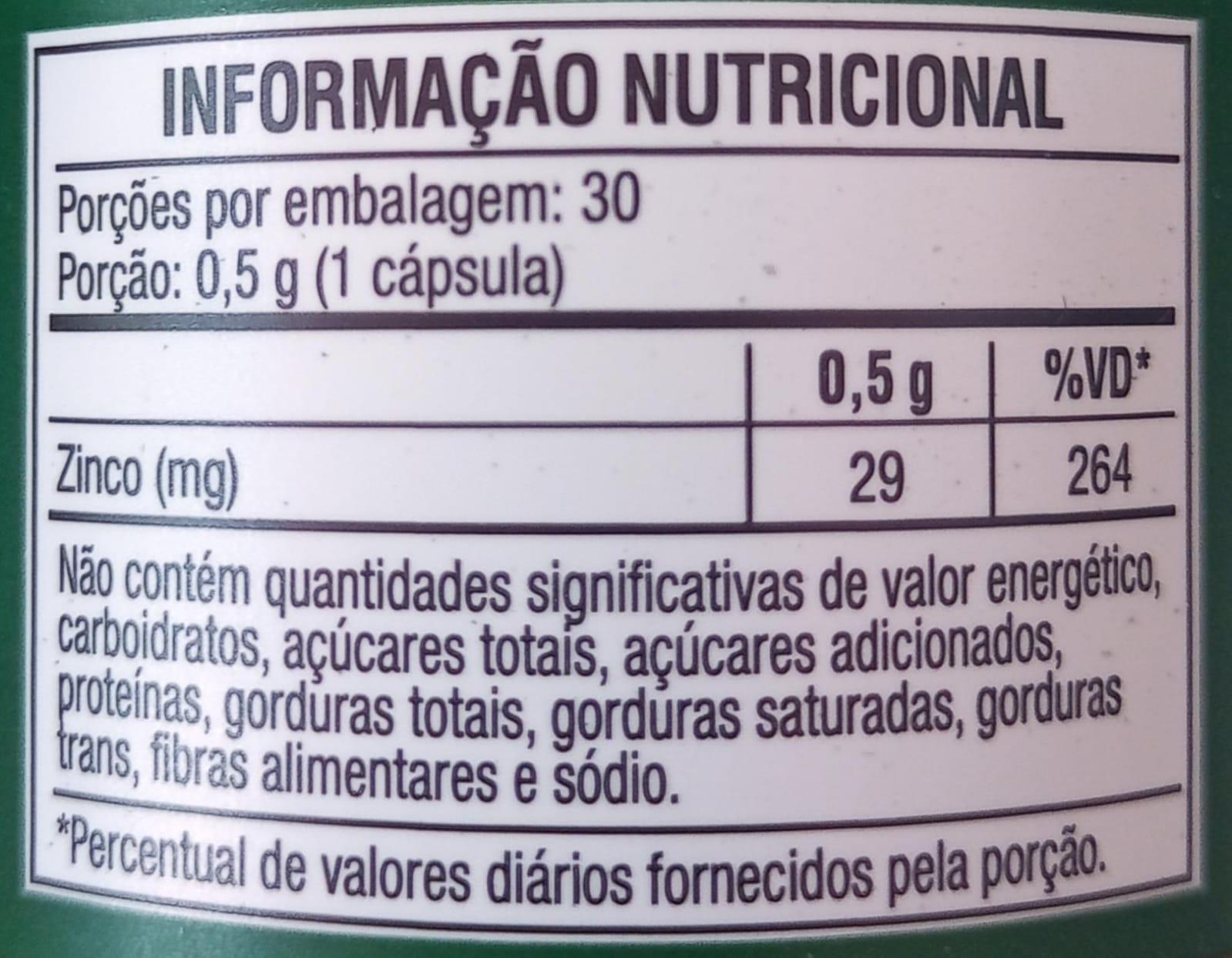 Miniatura Suplemento Alimentar Eurofito Zinco 30 Cápsulas