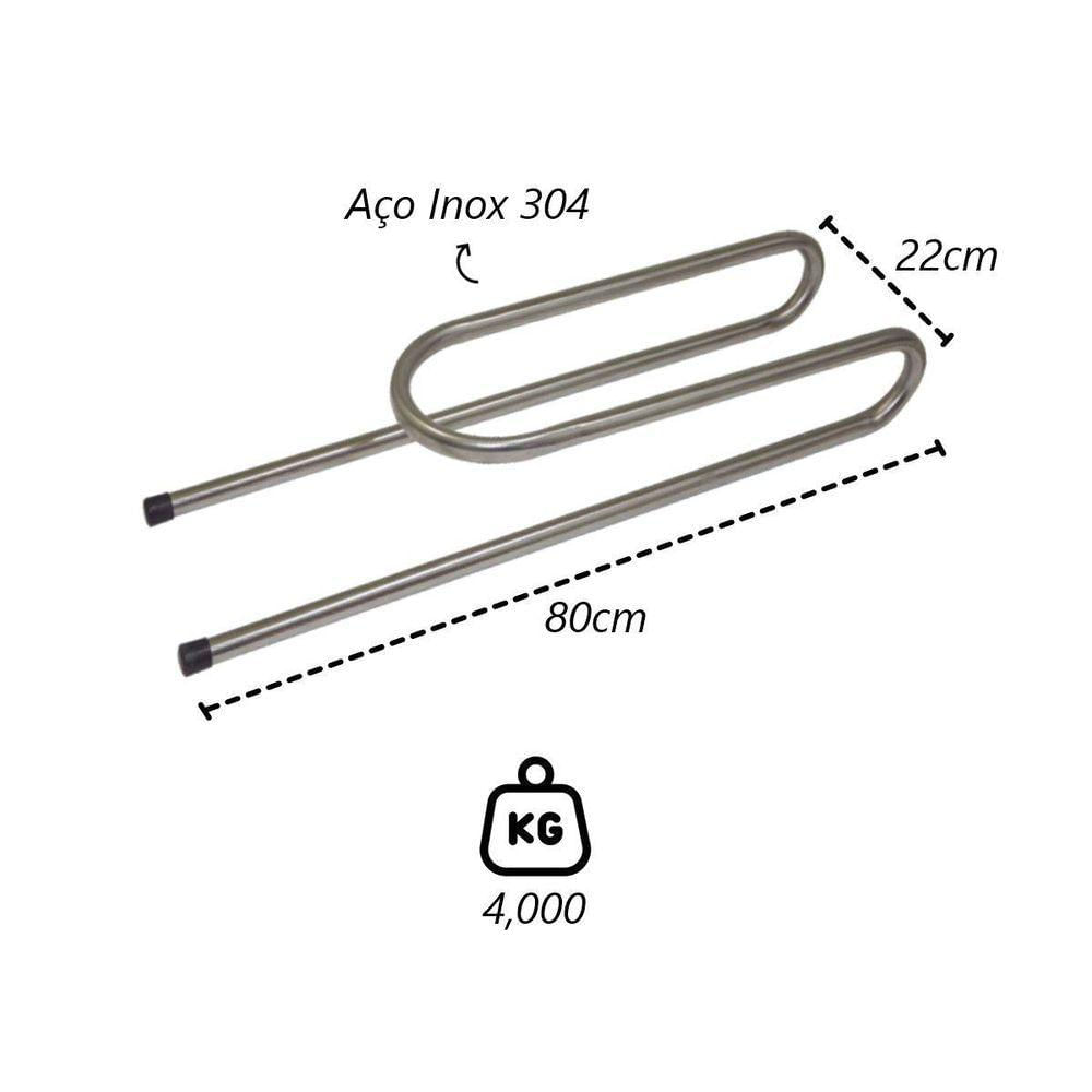 Miniatura Serpentina Para Fogão De Lenha Em Tubo Aço Inox 80x22cm