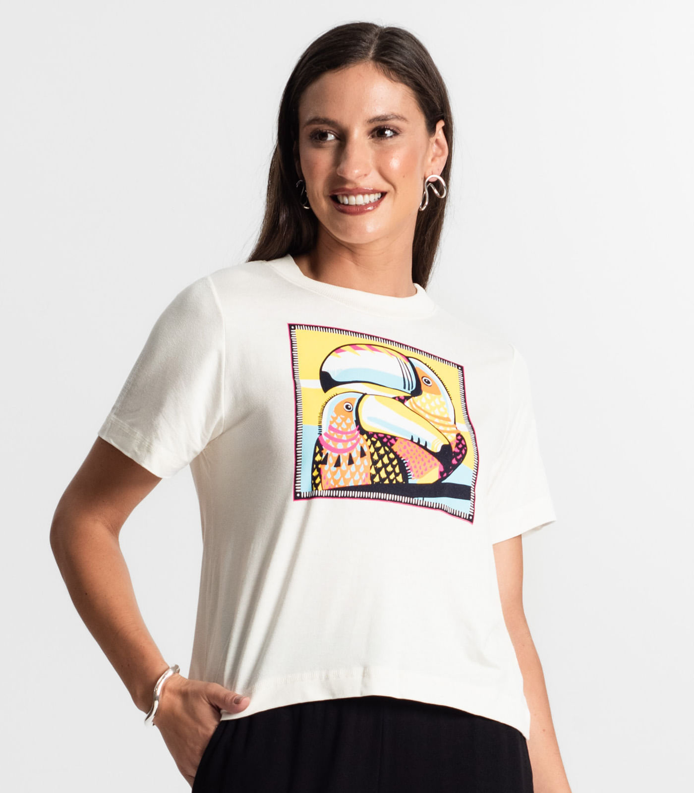 Miniatura Camiseta Feminina Rovitex Bege G