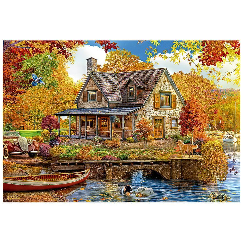 Miniatura Mini Quebra-Cabeça 1000 Peças Cores De Outono