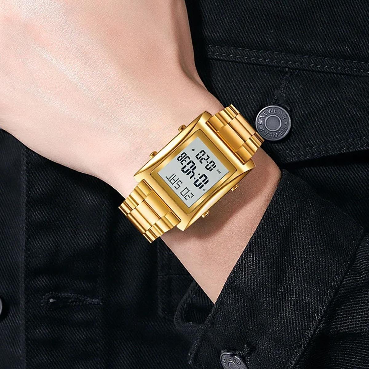 Miniatura Relógio Masculino Skmei Digital 1812 Dourado