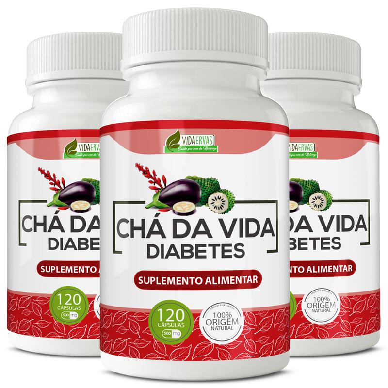 Miniatura Kit 3 Potes Chá Da Vida 500Mg 120 Cápsulas Vida Ervas