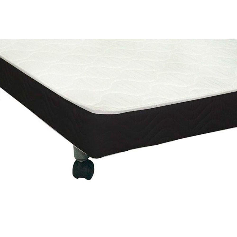 Cama Box Solteiro Conjugado Ortobom Black C/ Auxiliar + Armário Multiuso Margarida Branco