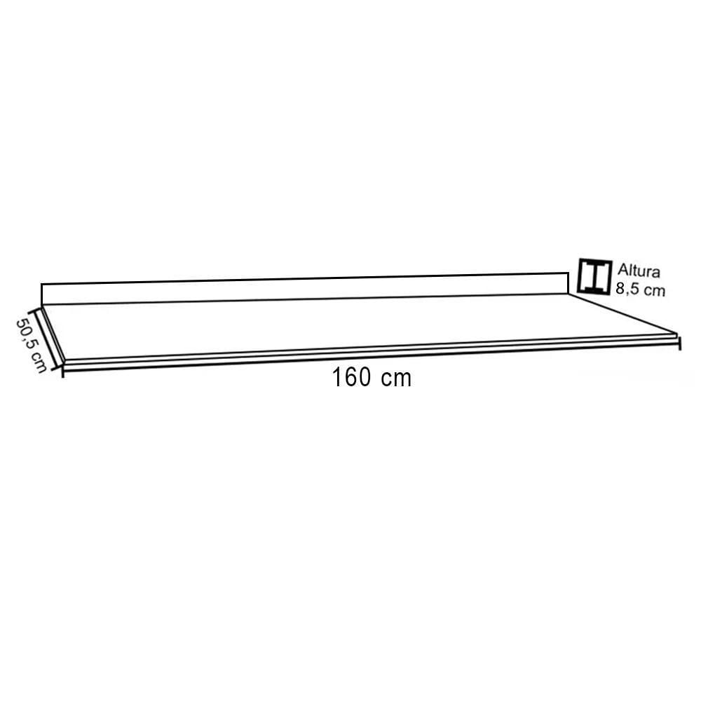 Miniatura Tampo Para Balcão De Cozinha 160cm Mdp Castanho - Lumil