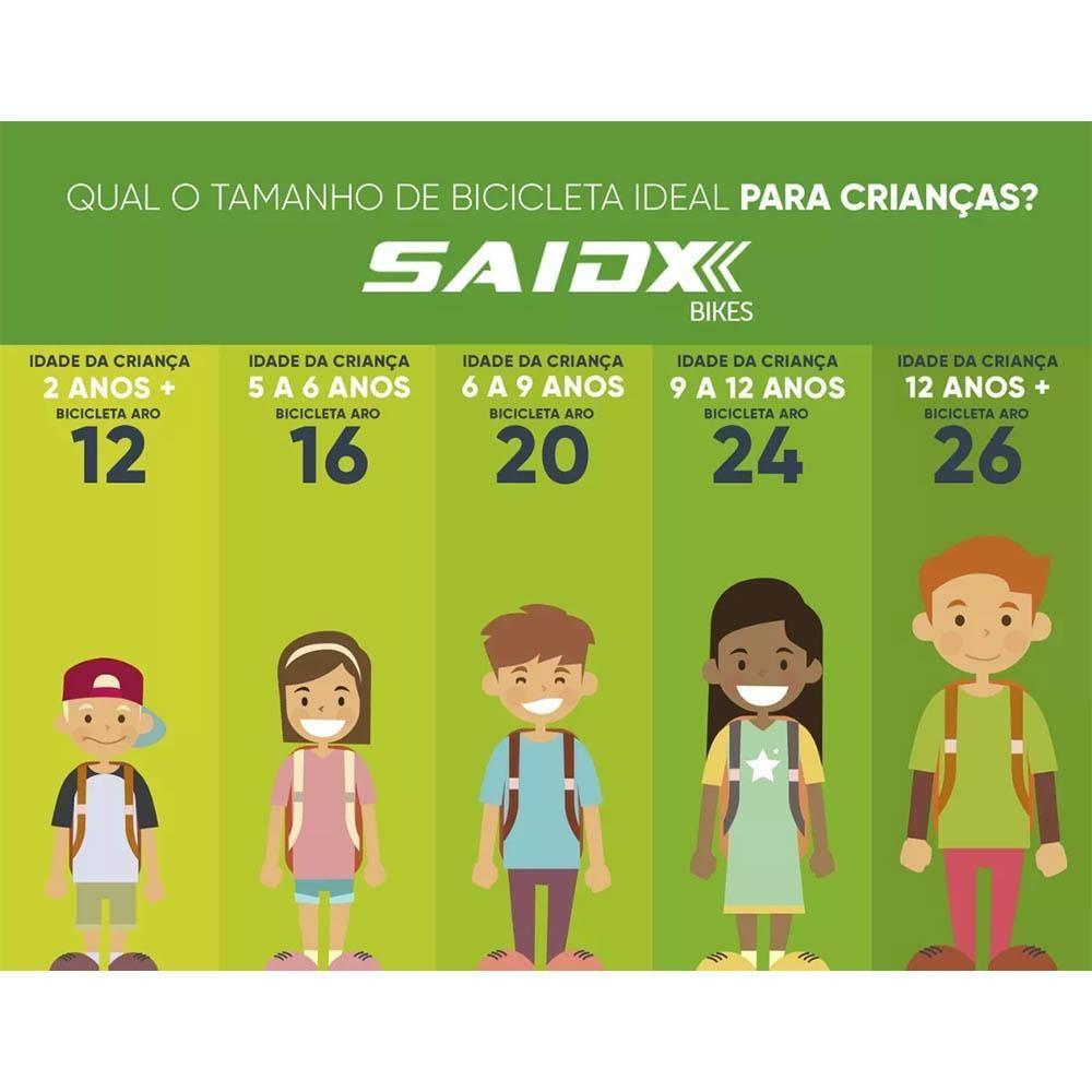 Bicicleta Aro 24 Masculina Mono Sem Marcha Saidx Preto