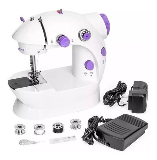 Miniatura Mini Maquina Costura Elétrica Portátil Roupa Bivolt C Pedal