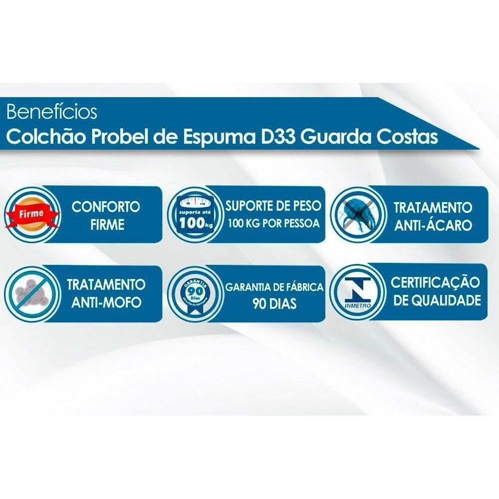 Colchão Casal Espuma D33 Guarda Costas Brown (138x188x17) - Probel