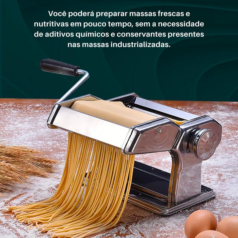 Máquina Fazer Macarrão Massas Manual Caseiro Cilindro Abrir