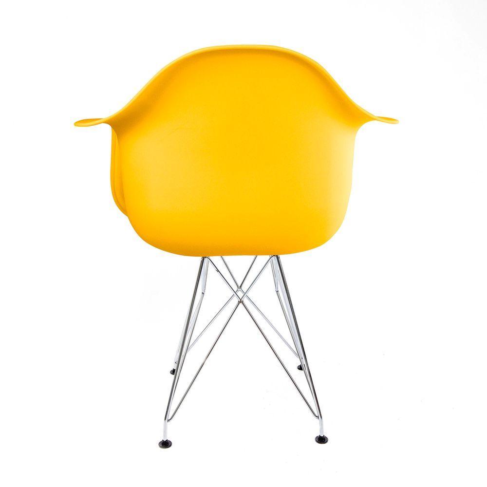 Miniatura Cadeira Eames Com Braço Amarela Eiffel Cromada
