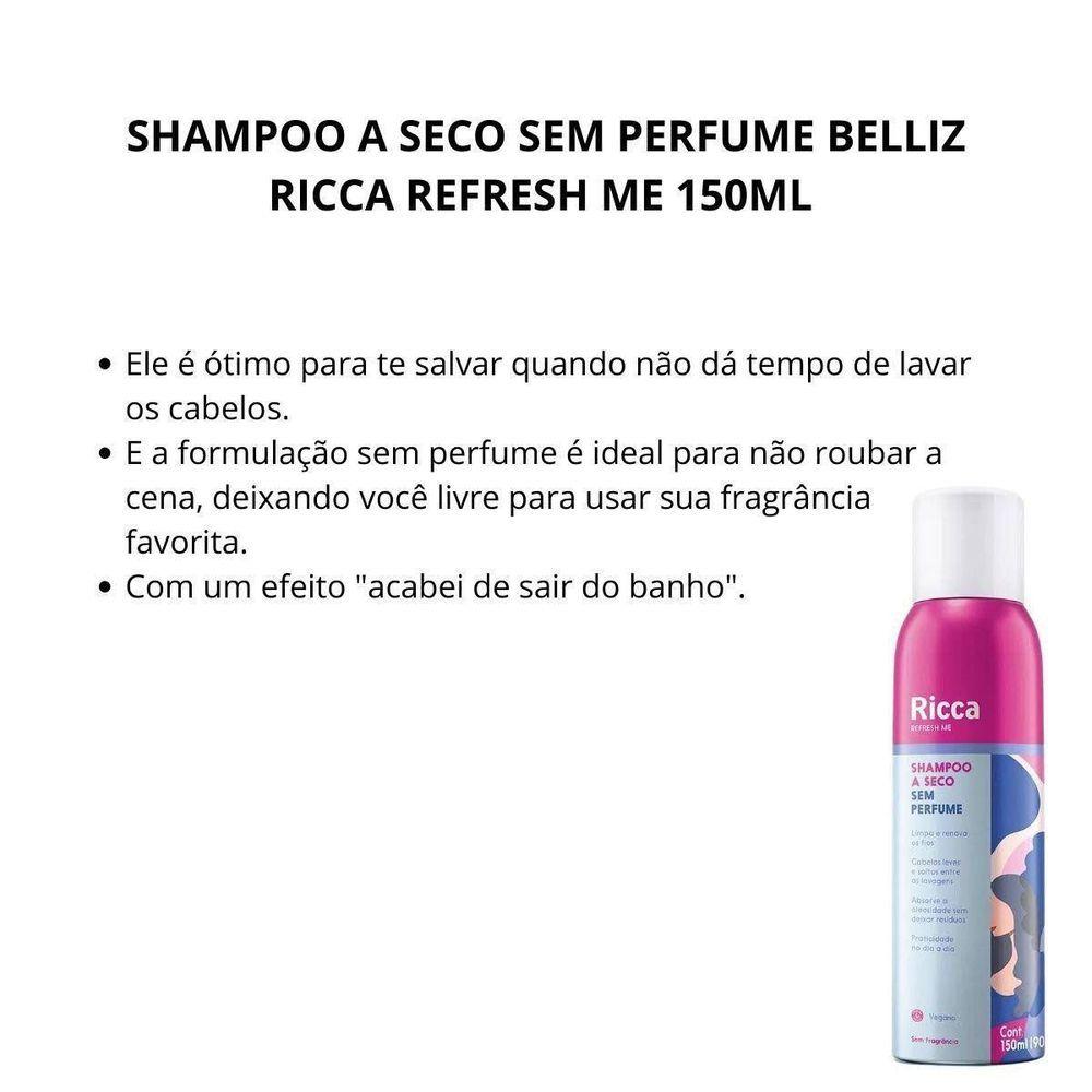 Miniatura Shampoo A Seco Sem Perfume Ricca 150ml 9213