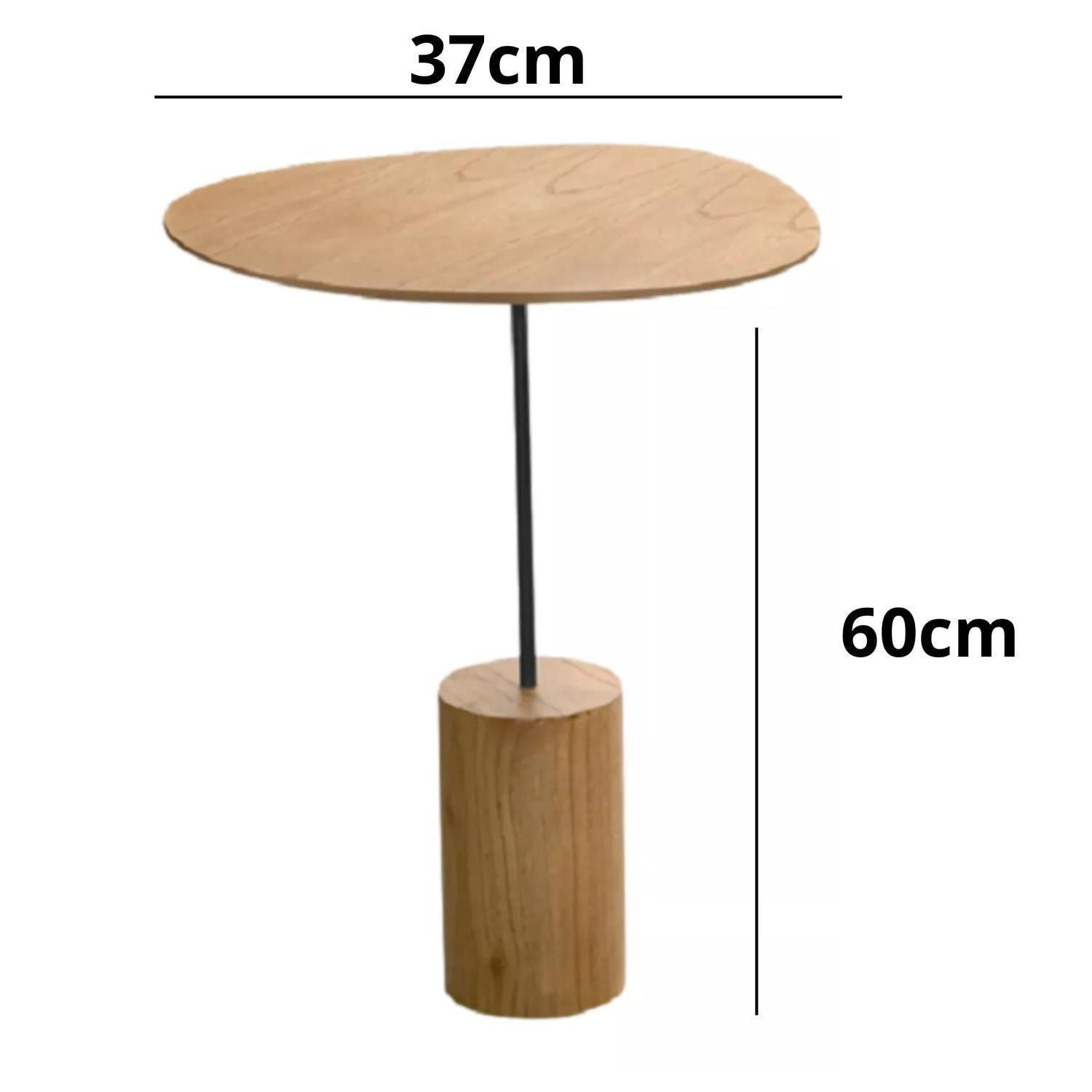 Miniatura Mesa Lateral Rústica Vintage Pé Torneado Duna Mdf 37X60
