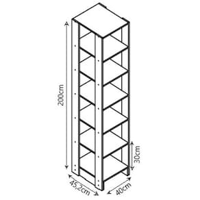 Miniatura Armário Closet Nova Mobile Slim Yes com 6 Prateleiras Grafite