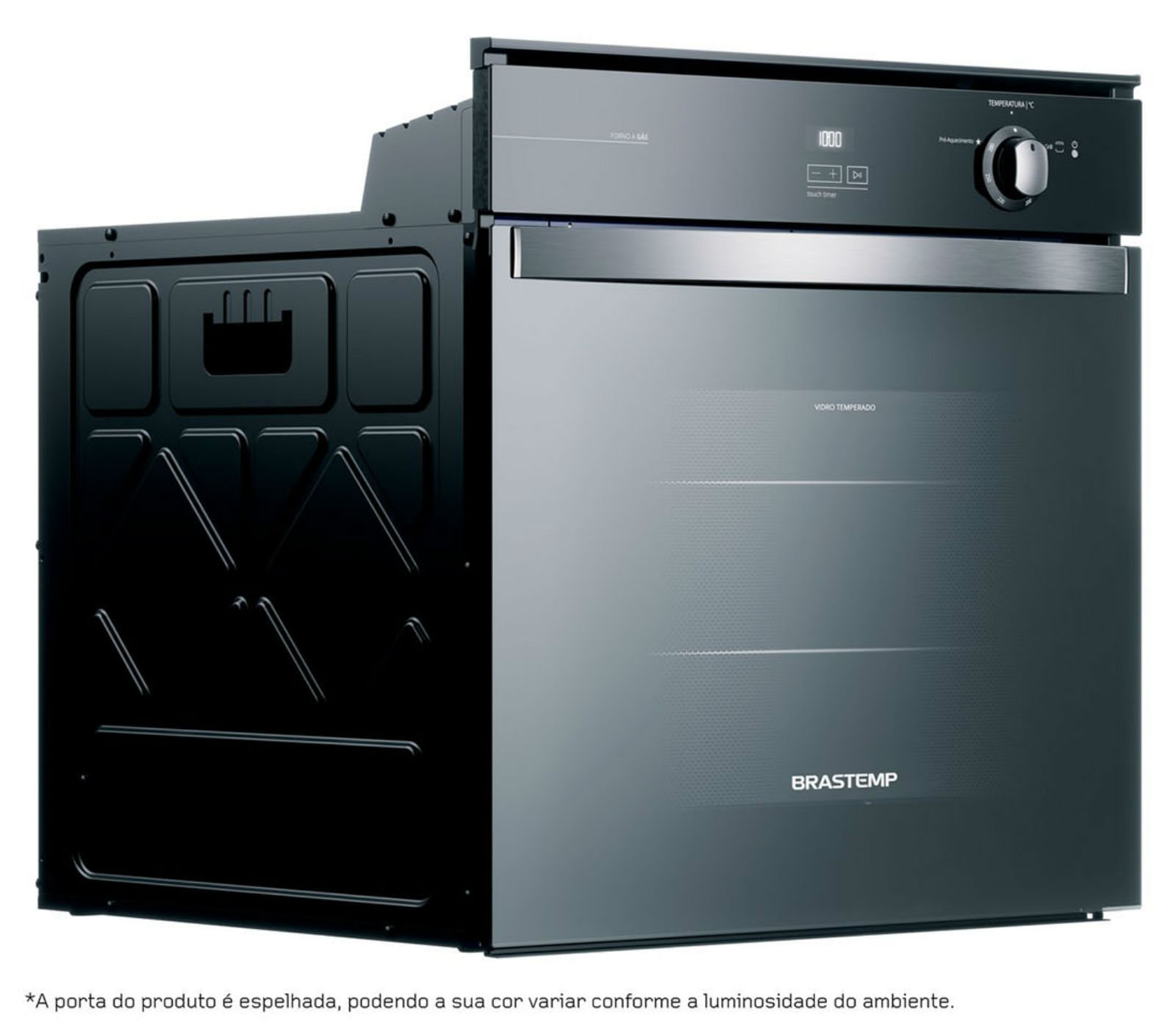 Miniatura Forno de Embutir a Gás Brastemp 78 Litros Cor Inox Espelhado com Grill e Timer Touch - BOA84AR 220V