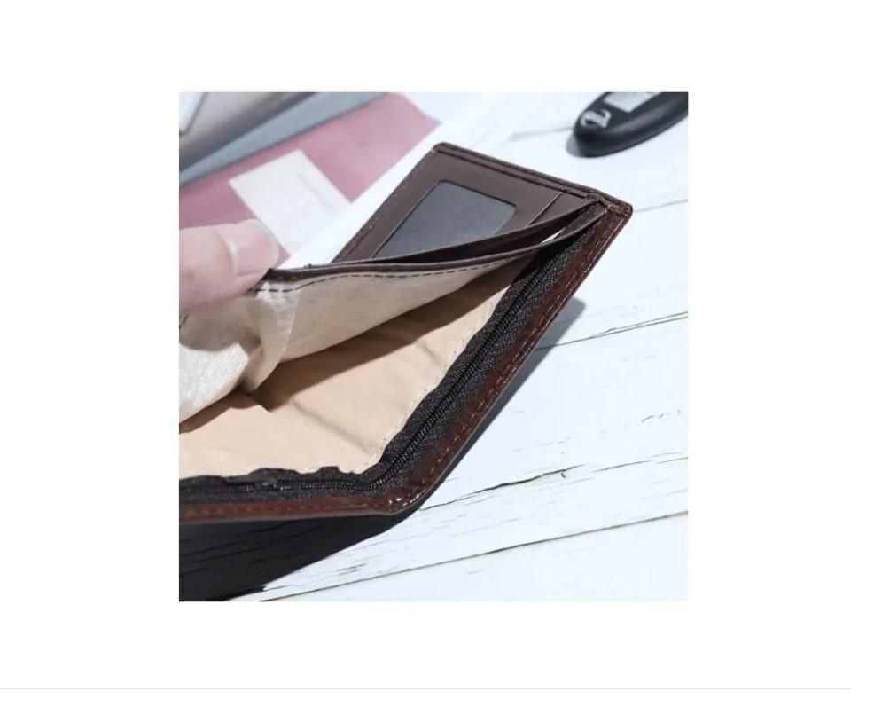 Miniatura Carteira Masculina Fina Super Elegante Couro Sintético