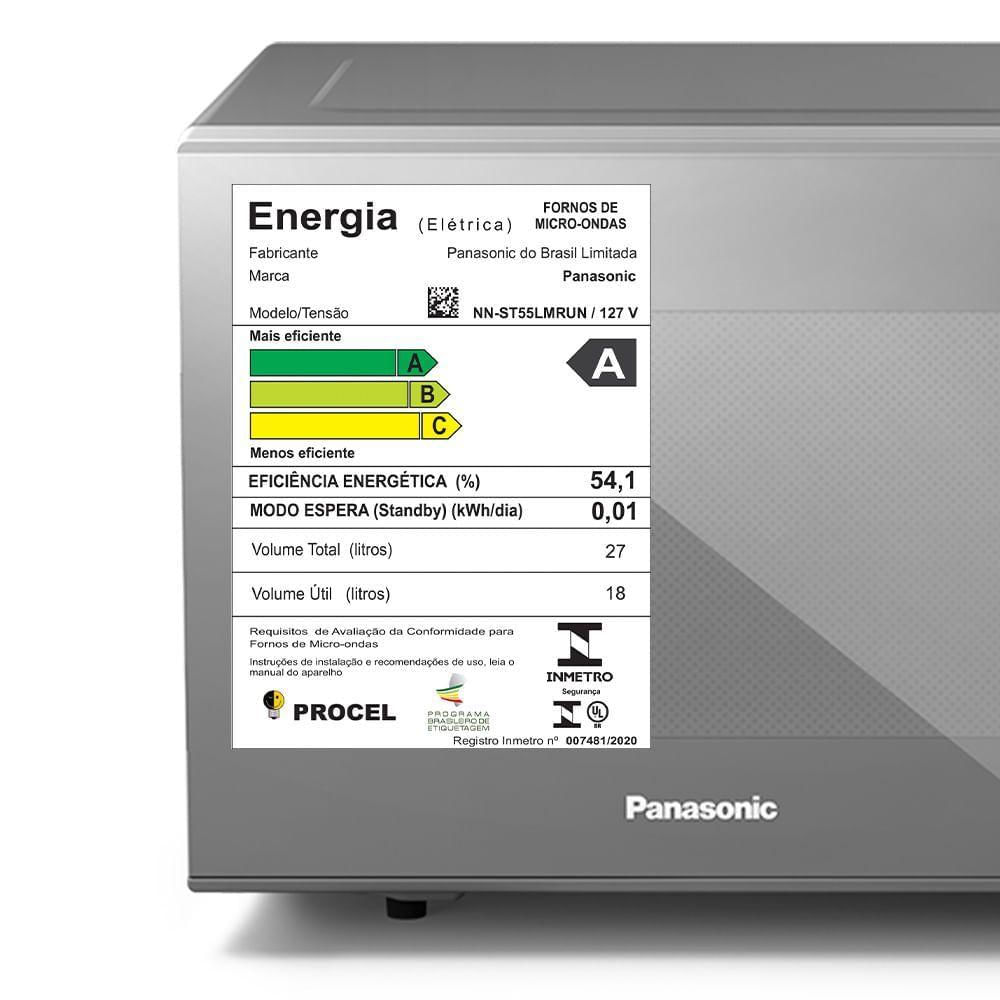 Micro-ondas Panasonic Dupla Refeição 27L Prata - ST55LMRU 110V