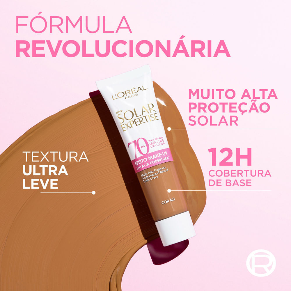 Miniatura Protetor Solar Facial L'Oréal Solar Expertise FPS 70 Efeito Make UP Cor 4.0 30g