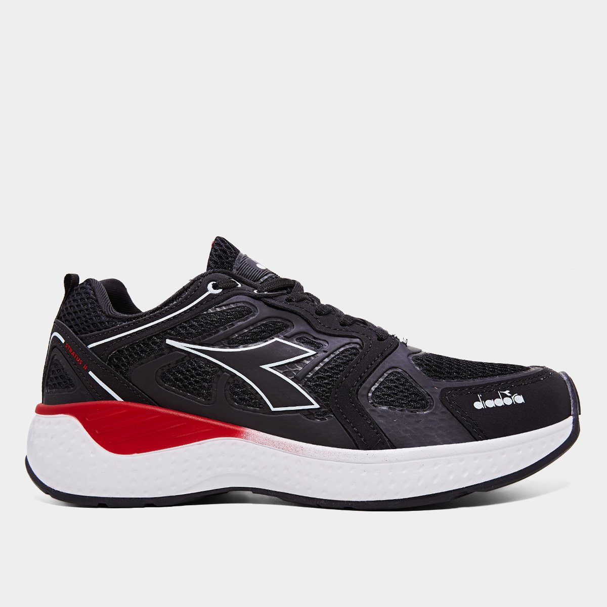 Miniatura Tênis Diadora Stratus II Preto+Vermelho - 39