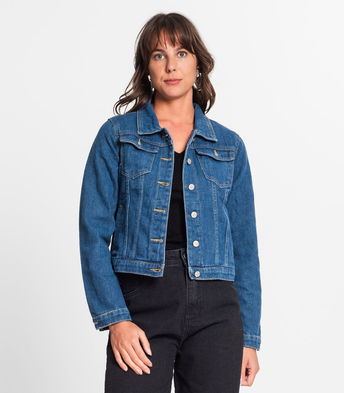 Miniatura Jaqueta Jeans Feminina Rovitex Azul G