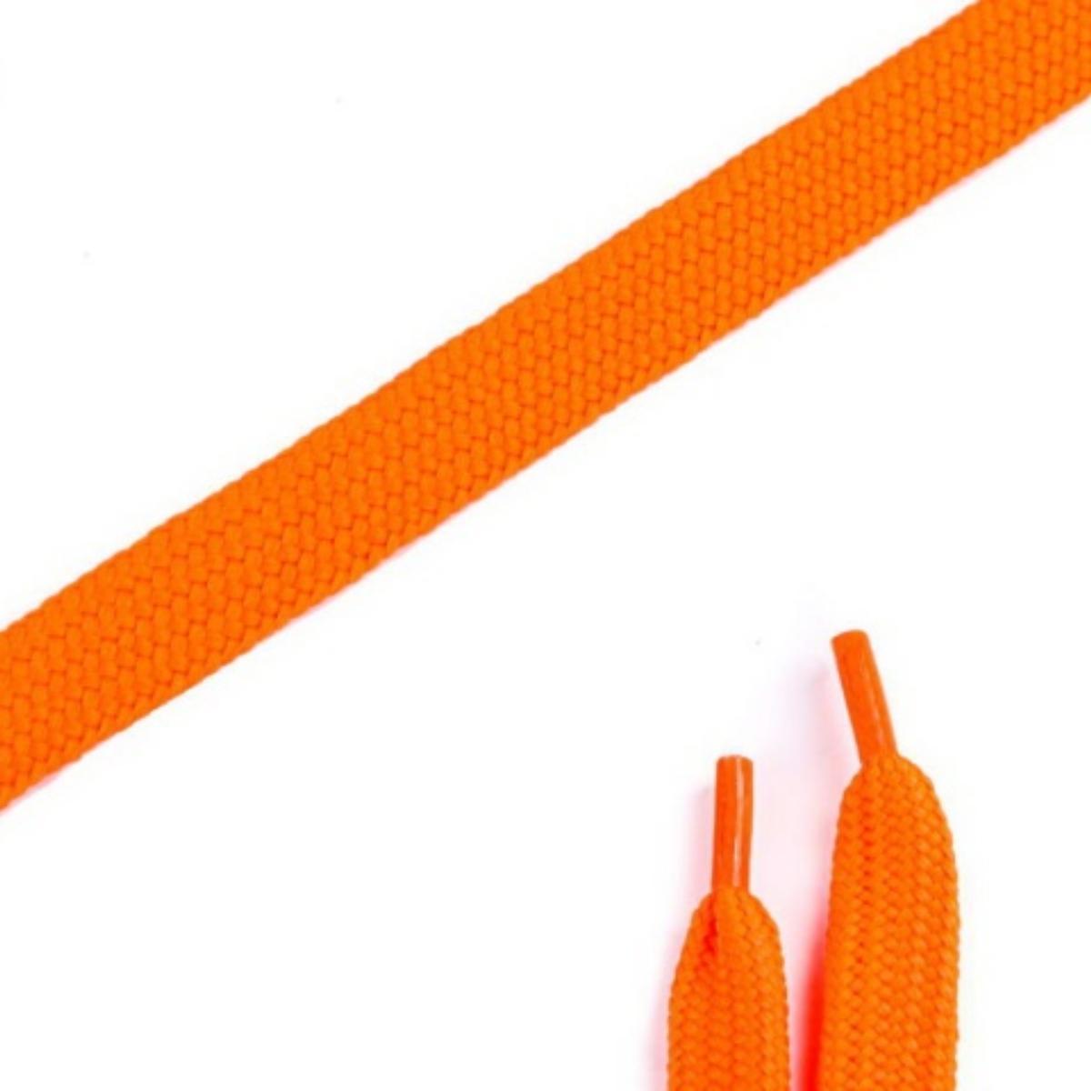 Miniatura Par De Cadarço Laranja Abobora Neon Chato Tradicional 120Cm