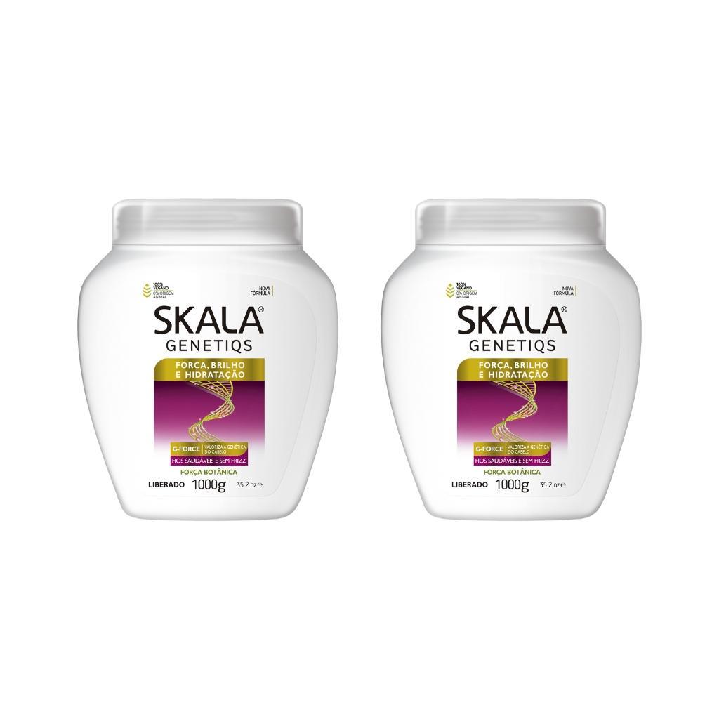 Miniatura Creme Skala 1Kg Genetiqs Forca E Brilho-Kit C/2Un