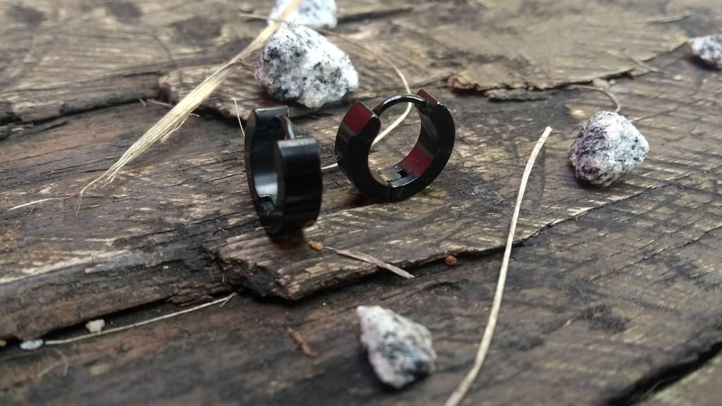 Miniatura Brinco Masculino de Argola Aço Inoxidável PAR