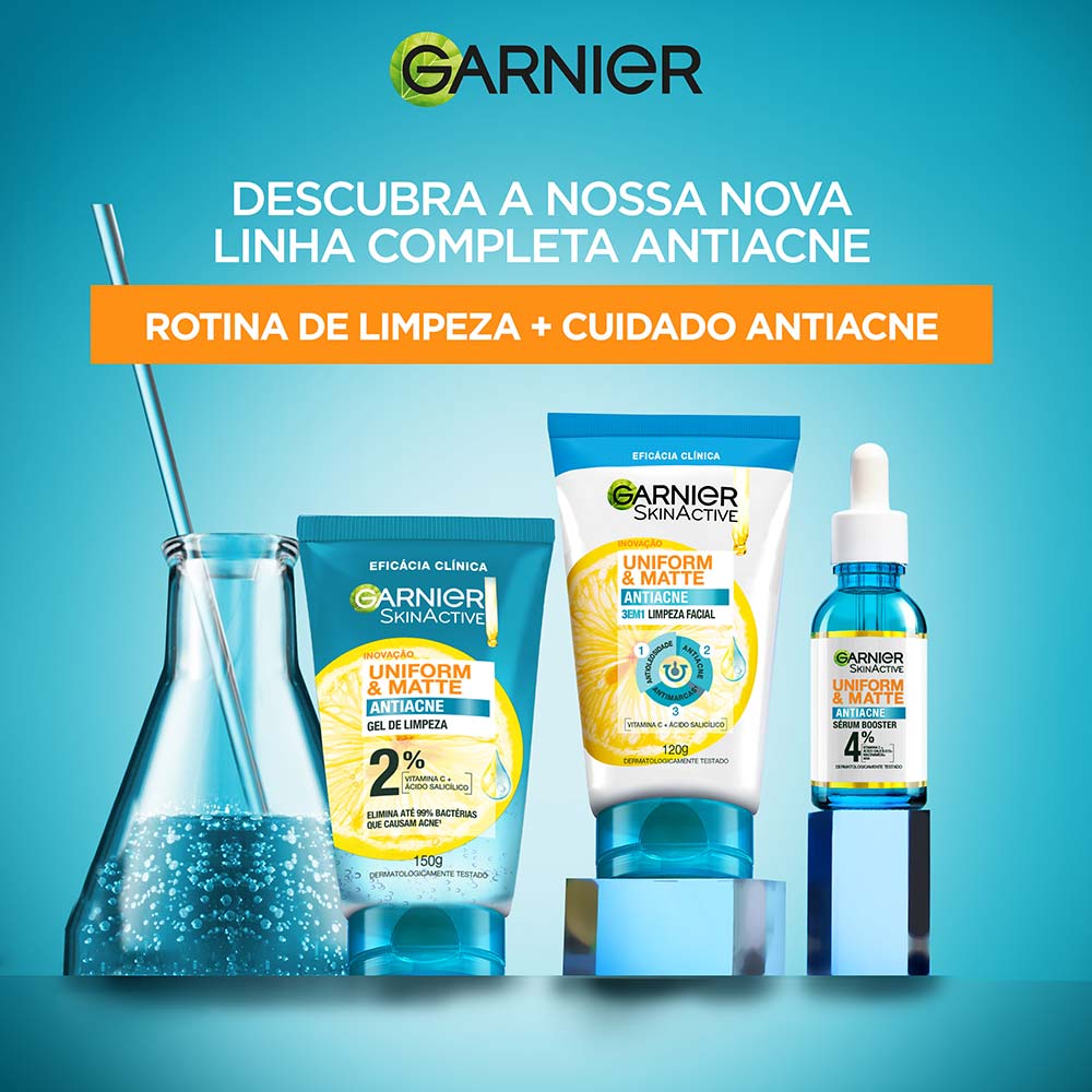 Miniatura Gel de Limpeza Facial Garnier Skin Uniform & Matte Antiacne 150g
