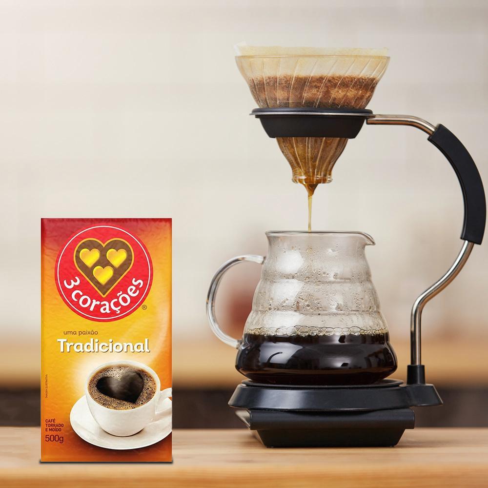 Miniatura Café 3 Corações Tradicional A Vácuo Kit 3 Pacotes De 500G