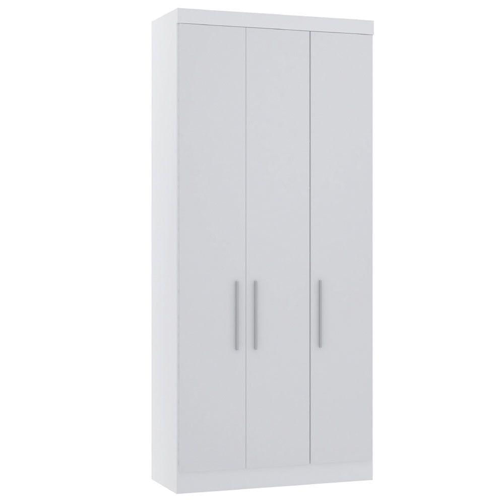 Miniatura Guarda Roupa Modulado 101,50cm 3 Portas Alpes Luciane Móveis Branco Pf Com Branco Pf