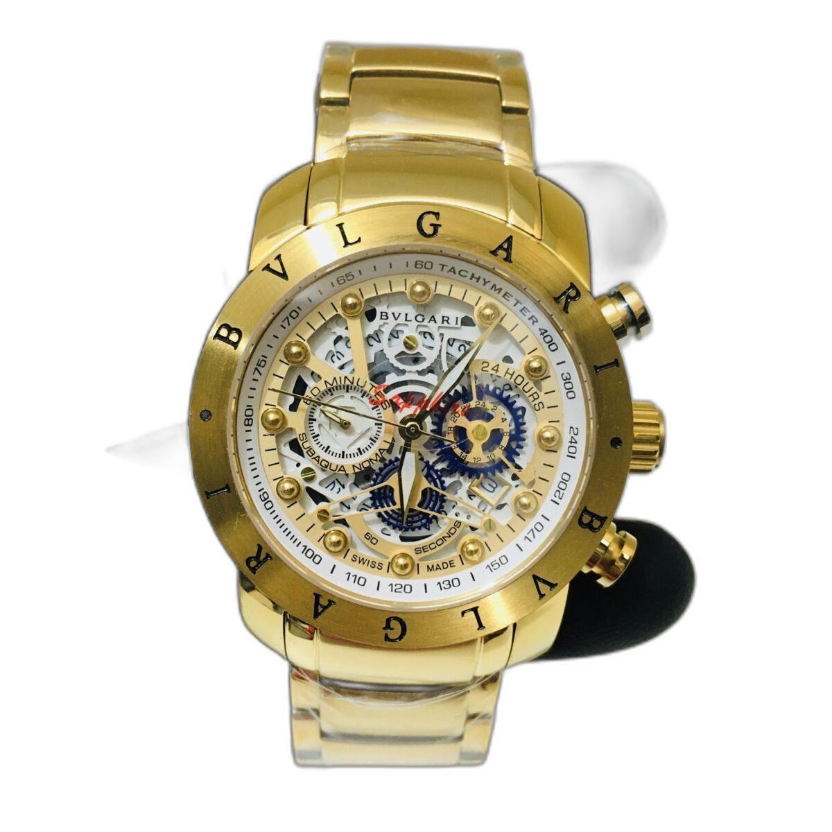 Miniatura Relogio Skeleton Luxo Aço Inoxidável Pesado Brilhante