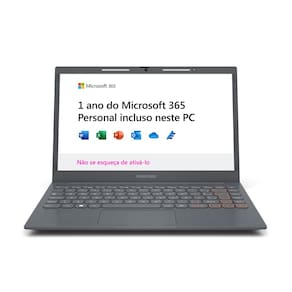 Notebook Positivo Vision Intel Celeron Dual Core 4GB 128GB eMMC Tela HD 14” Windows 11 + Microsoft 365 Personal Válido por 1 Ano - C14 Lumina BAR