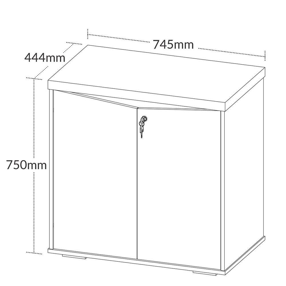 Miniatura Balcão Para Escritório 2 Portas Com Chave Pequeno Freijó/branco