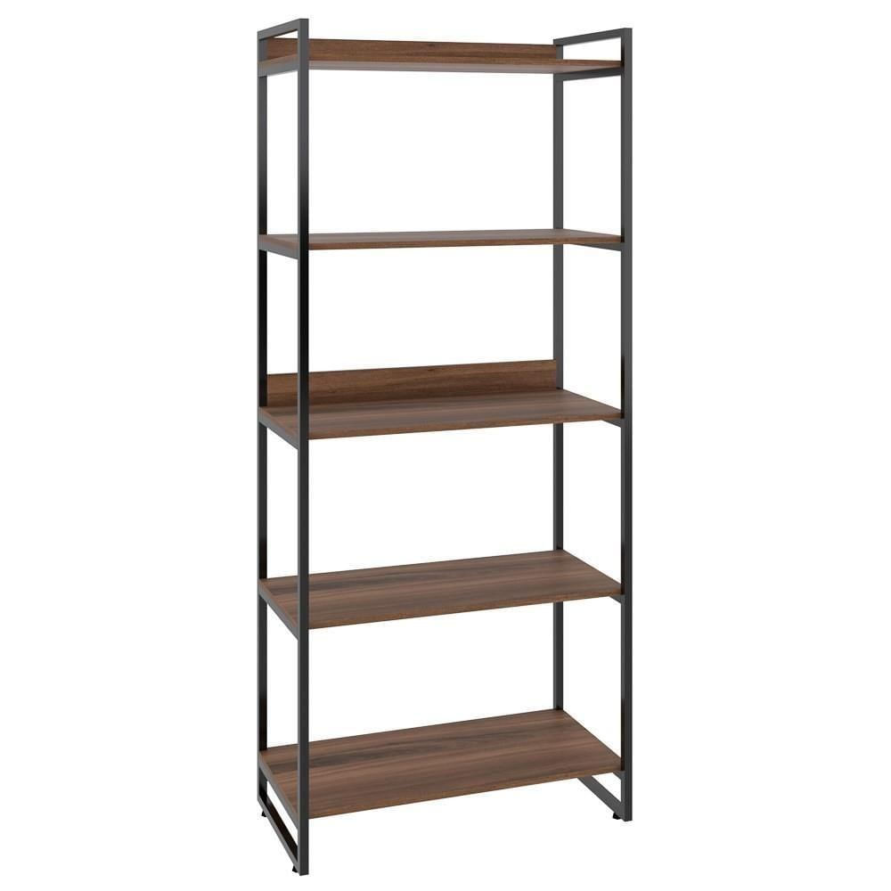 Miniatura Estante Livreiro Multiuso 80cm 5 Prateleiras Nogal