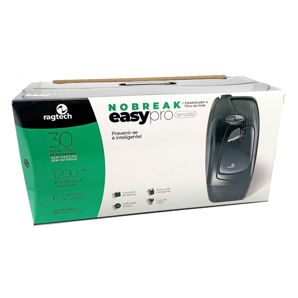 Miniatura Nobreak Senoidal Puro 1200Va 840W 3 Em 1 Ragtech Easy Pro