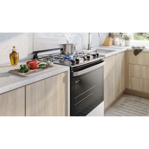 Fogão Electrolux 5 bocas Efficient FE5IB Mesa Inox PerfectCook VaporBake Bivolt Branco