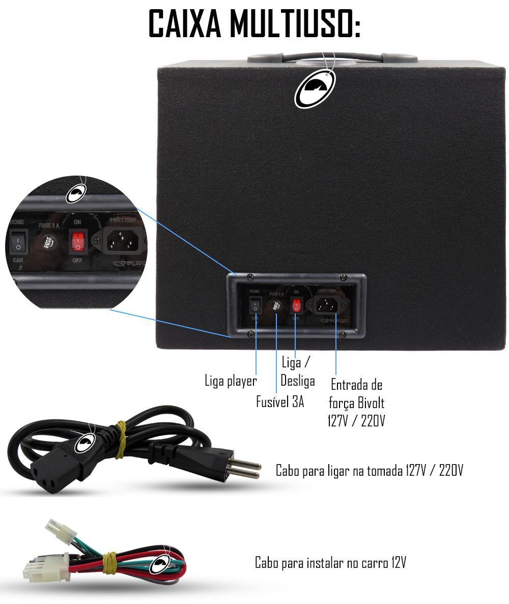 Miniatura Caixa Trio Amplificada Cx Hc500 8 Polegadas 110/220W E 12V
