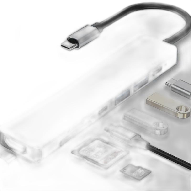 Miniatura Hub Cabo Adaptador Multiportas Usb-C 7 Em 1 Hdmi 4K Usb 3.0