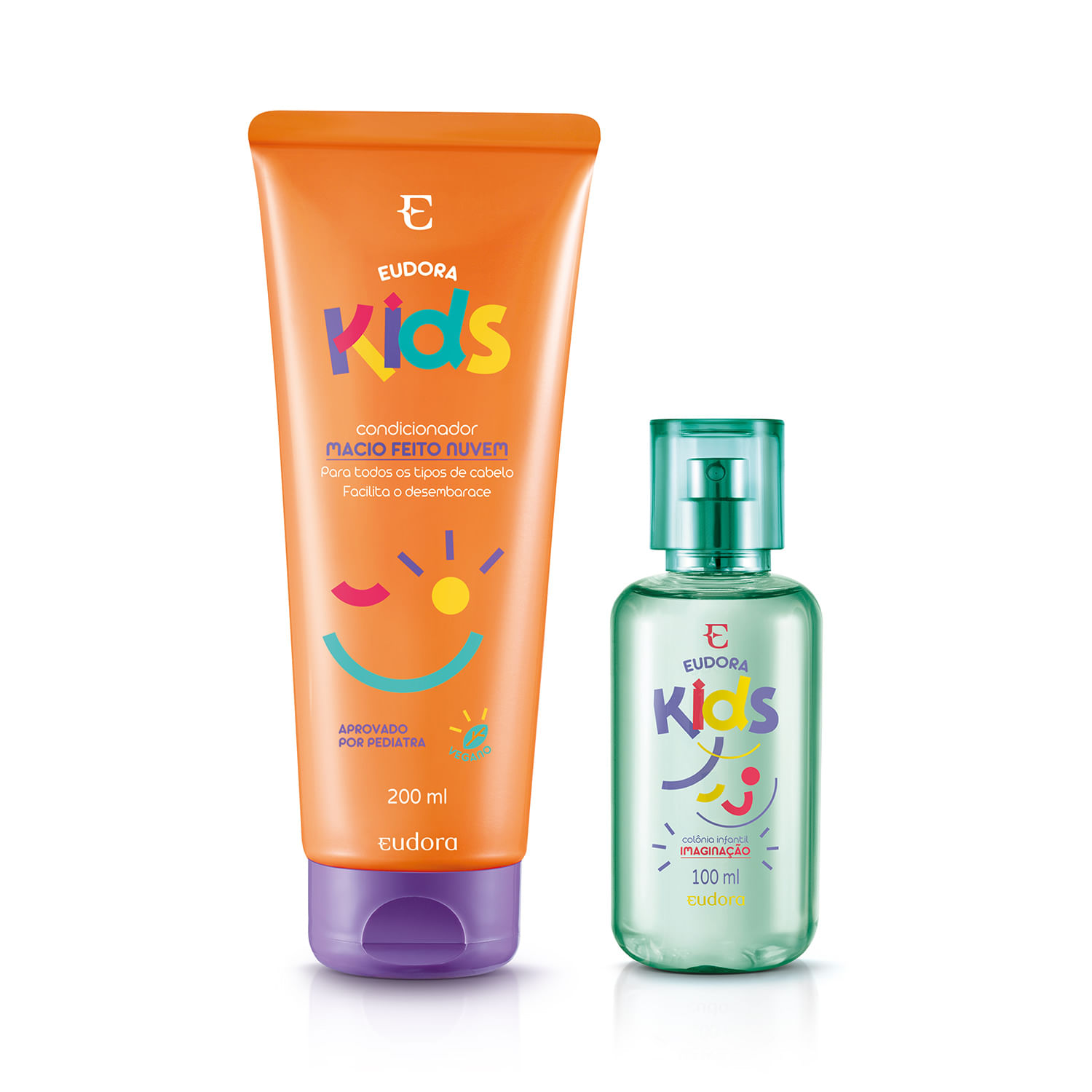 Miniatura Combo Eudora Kids: Colônia Infantil 100ml + Condicionador 200ml