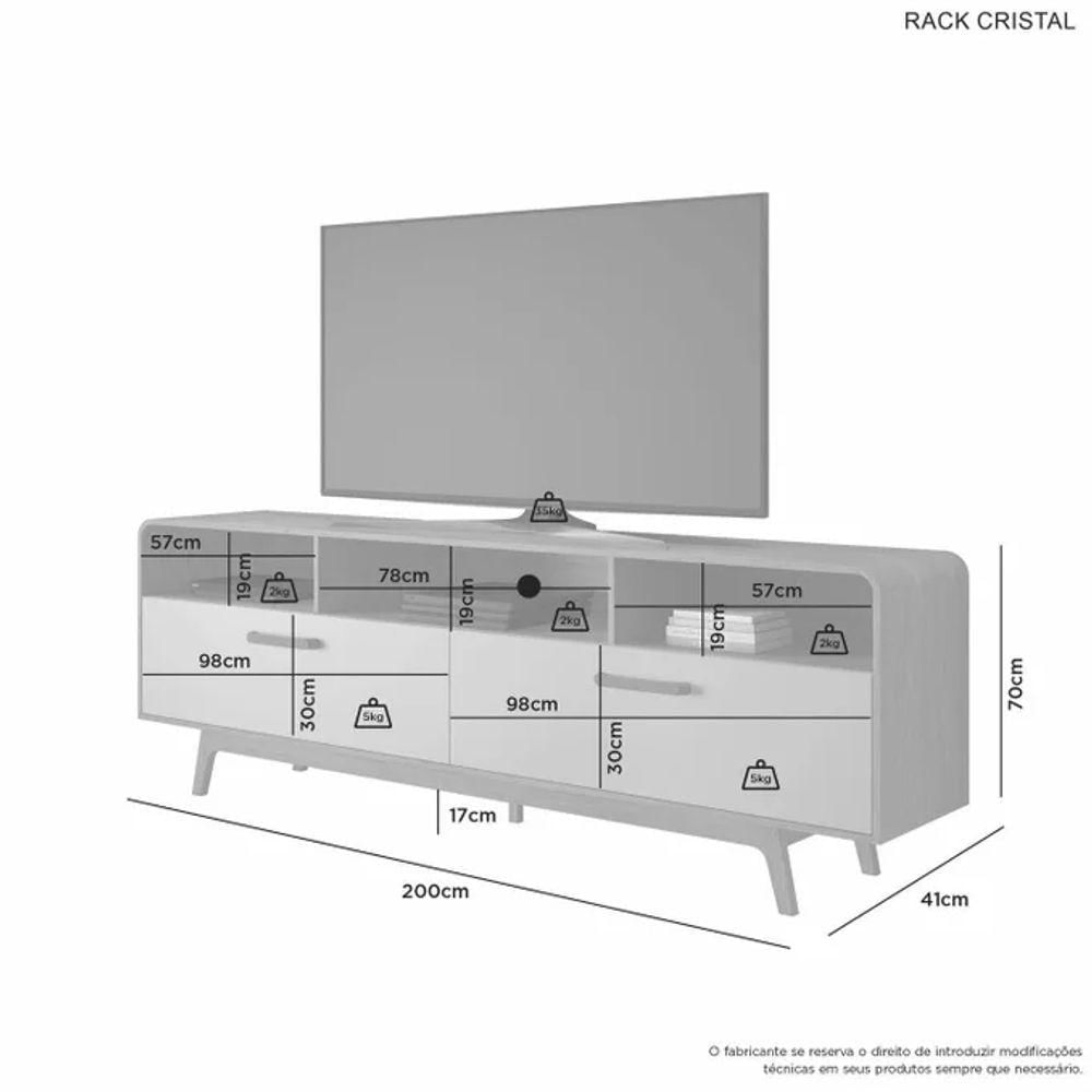 Miniatura Rack Cristal Jcm Movelaria - Cinamomo/off