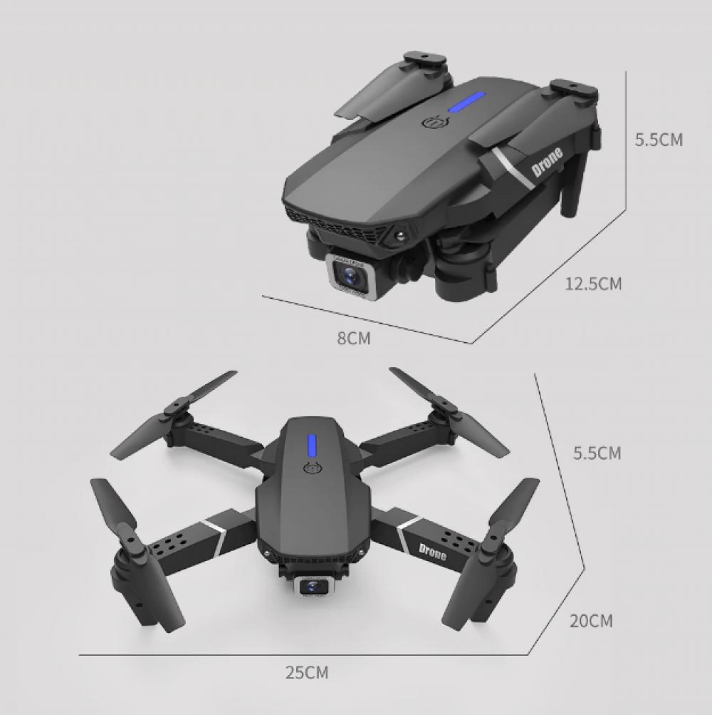 Miniatura Drone E88 Pro 4K Wi-Fi FPV + Bolsa + Suporte Celular