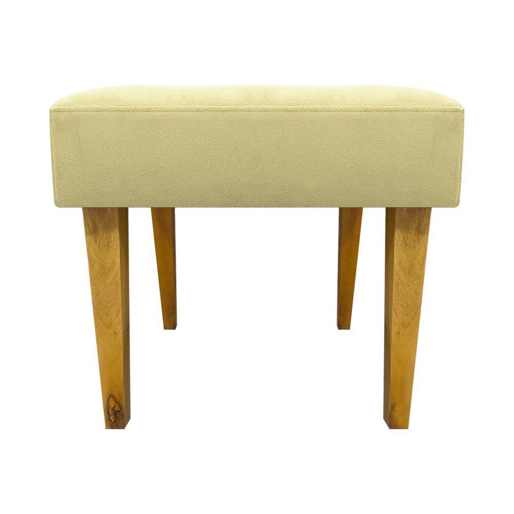 Puff Decorativo Retangular Para Sala Recepção Charme Pé Trapézio Suede Cores