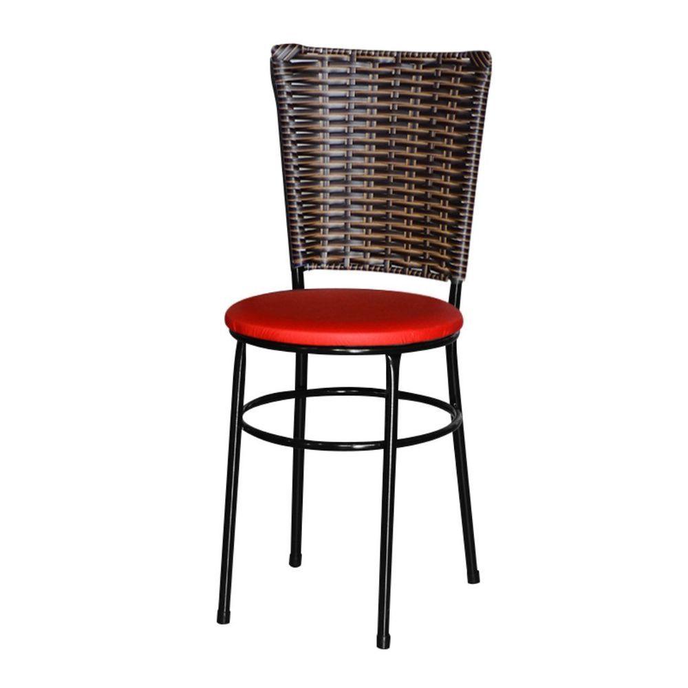 2 Cadeiras Para Mesa Preta Hawai Avelã Cor:vermelho