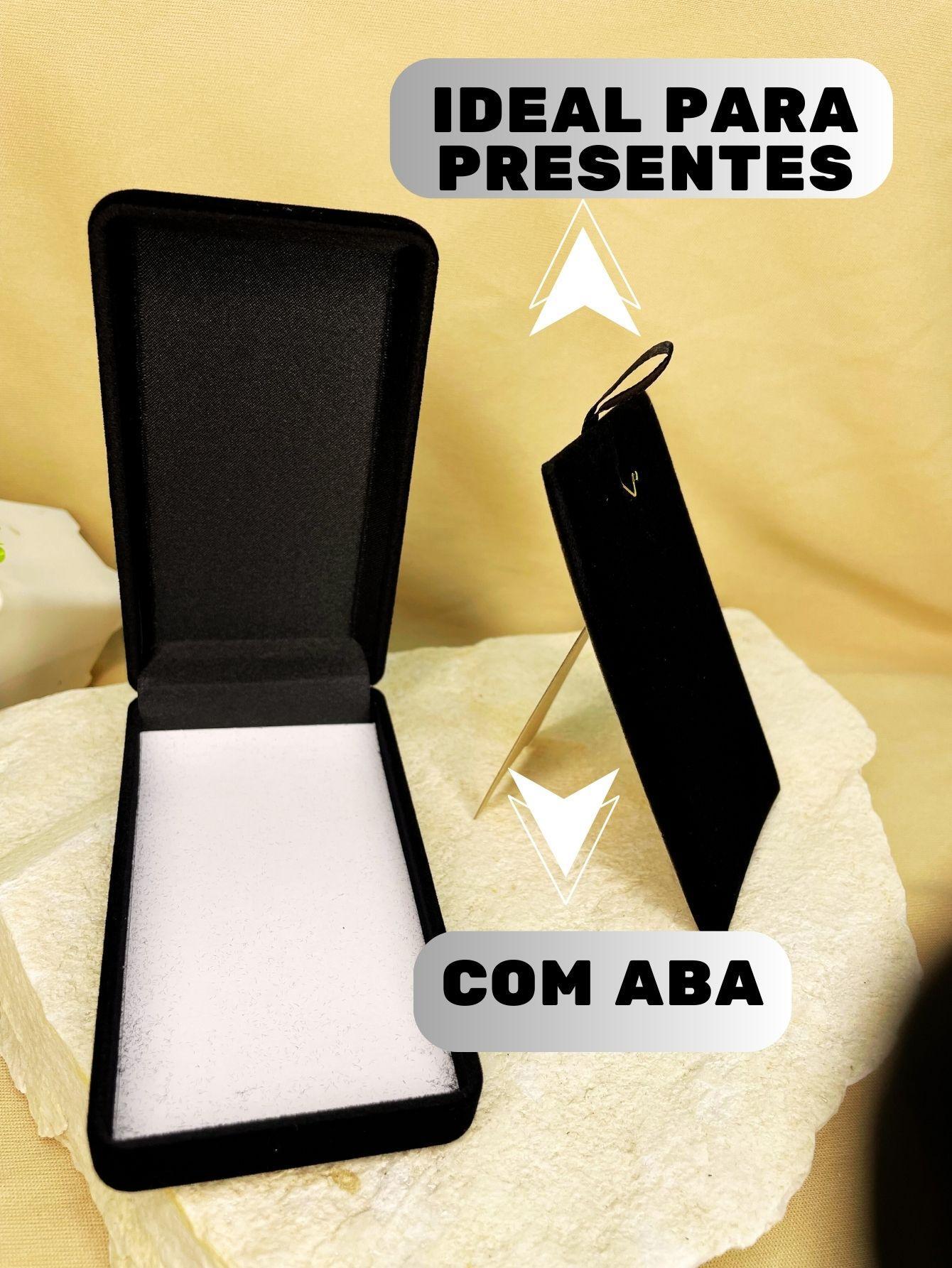 Miniatura Caixinha Estojo Veludo Preto 11Cmx60Cm Jóias Colar Brinco