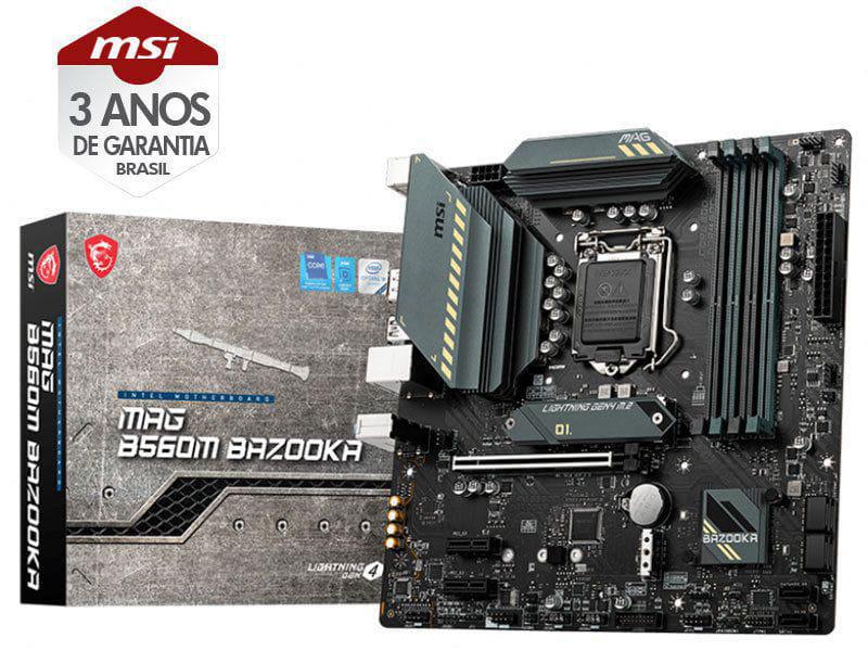 Miniatura Placa Mãe Lga 1200 Intel Msi Bazooka Matx Ddr4 5066Mhz